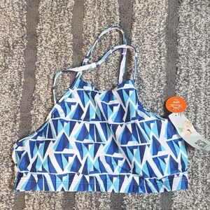 Blue Geometric Bikini Top
